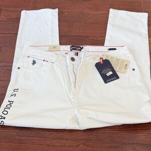 U.S. Polo Assn. Women's Straight Leg Jeans in White